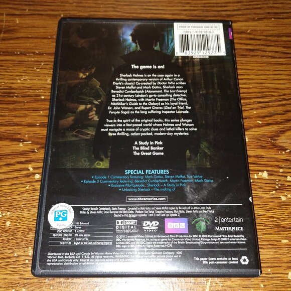 Sherlock The Complete First Season (2-Disc DVD Box Set, 2010) - Picture 4 of 4